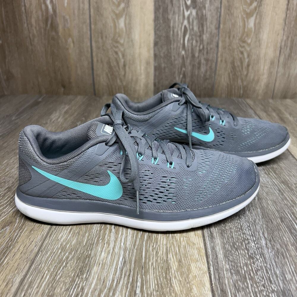 Nike Flex Women's US Size 7.5 830751-013 Gray Aqua Blue Running Sneaker Shoes
